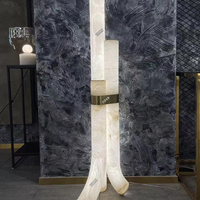 Lampe sur pied en albâtre, lumière de luxe, designer, salon, marbre, pierre, lampes sur pied