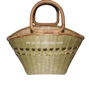 Shell shape hanging bamboo storage basket weaving -deju eco-friendly stocked for food and storage