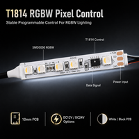 Tira LED Flexible RGBW TM1814 UCS2903, DC12V 24V, 60 LEDs por Metro, Tira de Píxeles Direccionables de 10mm, PCB Blanco/Negro, Rollo de 5M
