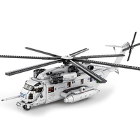 Jouets éducatifs de transport, cadeaux d'avion, avion, blocs de construction Moc, avion militaire, hélicoptère d'attaque militaire, modèle de blocs de construction