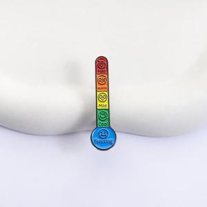 Wholesale Creative Cute Fairy Mood Thermometer Brooch Cross-border Cartoon Rainbow Emotional Metal Accessory Pins for Clothes - Product Image 2