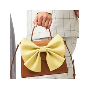 High Class Premium Fashion DesignSHUI SHAI Leather Bag Butterfly Bow CY Brown Yellow Color Shading Styles Bag Women Bags