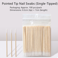 Qian Ya cotons-tiges en bois à double extrémité-pointes pointues pour l'art des ongles/maquillage, détails de précision et enlèvement de vernis (100 pièces/sac)