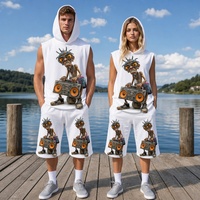 Ensemble T-shirt d'été respirant à manches courtes personnalisé style Hip-Hop avec strass imprimés, motif de personnage, coupe oversize pour homme