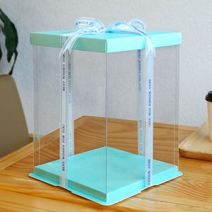 Пользовательские роскошные коробки для торта на день рождения для гостевой площади 12 дюймов высотой прозрачная упаковка для торта - Product Image 4