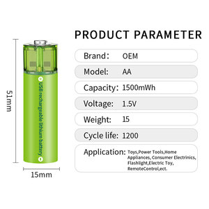 <span class=keywords><strong>1.2V</strong></span> AA AAA Lithium Ion tái sử dụng Type-C USB sạc cổng pin 1.5V Lithium Ion di động - Product Image 4