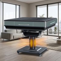 Table de Mahjong Automatique Pliable et Silencieuse avec Roues, Conception Gain de Place pour le Divertissement Familial de Mahjong et de Jeux de Société