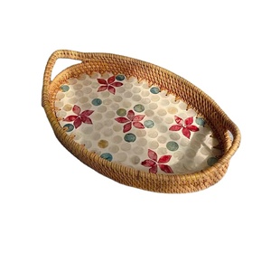 Other storage baskets Oval shell inlaid fruit tray living room desktop creative fruit basket snack tray Picnic basket