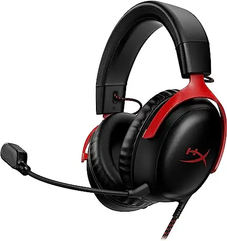 100% Original Hyper X Cloud III Wired Gaming Headset with Angled 53mm Drivers Ultra-Clear 10mm Mic for PC, PS5, Xbox Series X|S