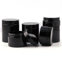 En gros Large Bouche 4oz 120ml 120g noir en plastique PET pots avec des couvercles pour le stockage des aliments, conteneur d'emballage cosmétique