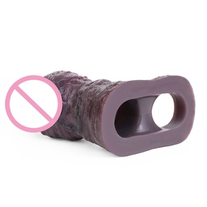 Wholesale Cock Ring Hollow Penis Sleeve Lock Ring Silicone Leather Men Wear Long Thick Cock Ring - Product Image 2