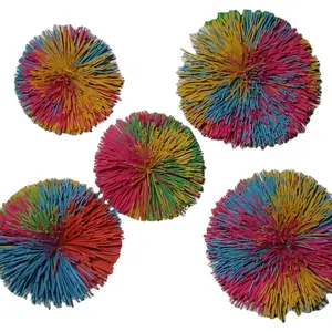 Office antistress soft Bouncy Rainbow Pom Bouncy Colorful Toys Stringy Play Ball, big ball