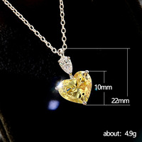 CAOSHI-collar con colgante de corazón blanco y amarillo puro para mujer, Gargantilla con diamantes de imitación, Circonia cúbica, zirconia, circonita, zirconita, diseño liso, venta al por mayor