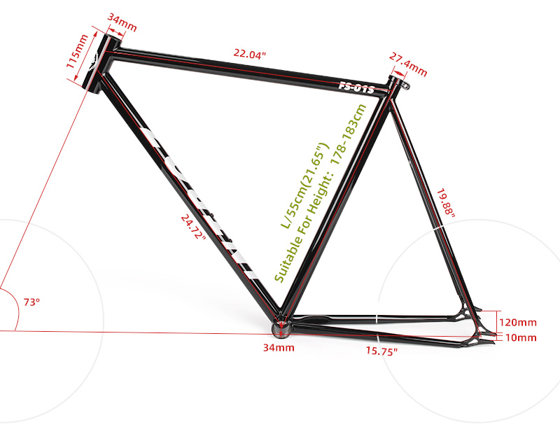 Fm003 Vaste Tandwielfietsen Frames Staal Kleurrijk Vast Frame Stalen Fietsframes Met Vork