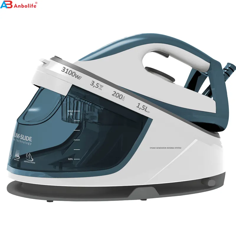 Anbolife Steam Iron Station 2400W 2600W 2800W 3000W Electric Iron Portable Steamer With large 2000ml Detachable Water Tank