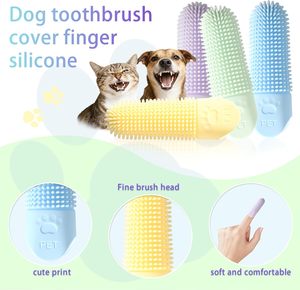360 Degree Dog Cats Finger Toothbrush Food-Grade Silicone Cleaning Brush Soft Dental Care Pet Fingers Teeth Cleaning <b>Tool</b> - Product Image 4