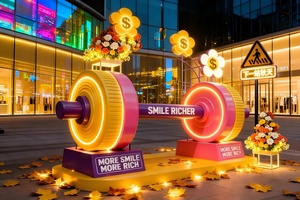 Instalación <span class=keywords><strong>de</strong></span> Decoración Temática <span class=keywords><strong>de</strong></span> Compras para Plaza Comercial, Entrada <span class=keywords><strong>de</strong></span> Centro Comercial, SHOPPING RICH WORLD, Instalaciones para Fotos, Gran Tamaño - Product Image 6