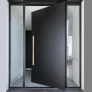 Grande porte d'entrée au design de luxe Porte d'entrée pivotante de sécurité extérieure Porte d'entrée pivotante en bois moderne pour maisons - Product Image 2