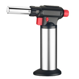Accendino a Fiamma per BBQ, Torcia Lunga 20 CM Antivento per Campeggio e Attività all'Aperto, Pistola Spray in Alluminio e Acciaio Inox, Cartuccia 360 Gradi, Omaggi - Product Image 1