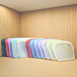 Sacs de conservation alimentaire en silicone pliables, écologiques, à double fermeture, personnalisables, pour congélateur et cuisine - Product Image 1