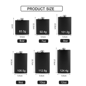 ขวดเหล้าสแตนเลสสีดำขนาด6ออนซ์7ออนซ์8ออนซ์9ออนซ์10ออนซ์12ออนซ์โลโก้กำหนดเอง - Product Image 2