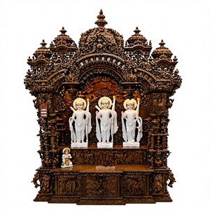 Trendy Teak Wooden Temple With OM Design Big Size Pooja Temples in Teak Wood for Sale Designer Large Size Teak Wood Temple - Product Image 6