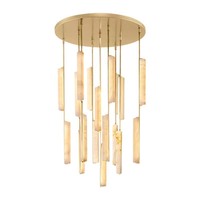 Lustre moderne de luxe en albâtre espagnol naturel pour îlot de cuisine, salle à manger, villa, hall d'entrée