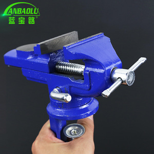 Anbaolu Bench Vise Cast Iron Smooth Jaw Swivel Base 360 Degree Adjustable With Anvil For Tube Work - Product Image 2
