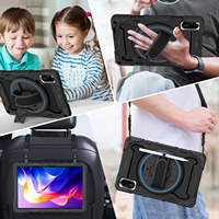 Étui de protection robuste pour Xiaomi Redmi Pad 2 11 pouces avec sangle d'épaule intégrée et support rotatif à 360 degrés