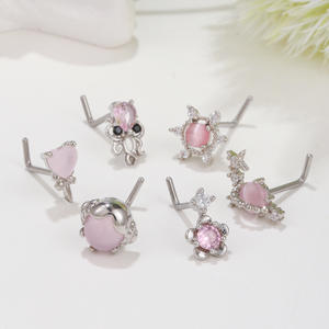 Lindo Simple <span class=keywords><strong>Piercing</strong></span> Moda Joyería Fábrica Venta al por mayor Animal Nueva Nariz Stud Personalidad Pulpo Nariz Studs Para Mujeres - Product Image 3