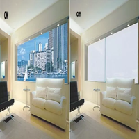 Film intelligent PDLC auto-adhésif décoratif pour vitres de confidentialité commutables, idéal pour les fenêtres de bureau, les cloisons de maison, les chambres et les salles de bain (électrique)