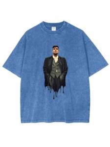 Peaky Blinders Class Struggle T-Shirts Summer 100% Cotton Drop Shoulder Crewneck Heavyweight Acid Wash - Product Image 2