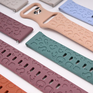 カスタムカラー凹型ヒョウ柄時計バンド20mm時計ストラップ交換用スポーツシリコンゴム手首時計バンド - Product Image 5