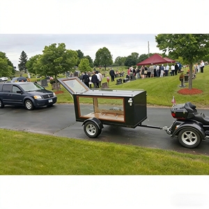 Chariot de cercueil noir remorquable/chariot funéraire de corbillard noir moderne entraîneur de cercueil remorqué - Product Image 1