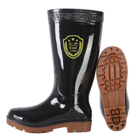 Bottes de travail imperméables en PVC noir, résistantes à l'usure, anti-salissures, faciles à nettoyer, pour la construction, l'industrie alimentaire, l'abattoir