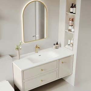 YALIG Customized Counter Wash Basin Wooden White Cabinet <b>Bathroom</b> <b>Vanity</b> Cabinets - Product Image 2