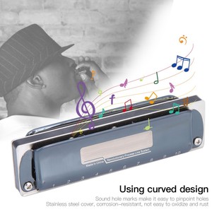 Armónica de 10 agujeros Blues <span class=keywords><strong>E</strong></span> Key Harp Wind Instrumento musical Práctica para principiantes KS 10BHBlack - Product Image 5
