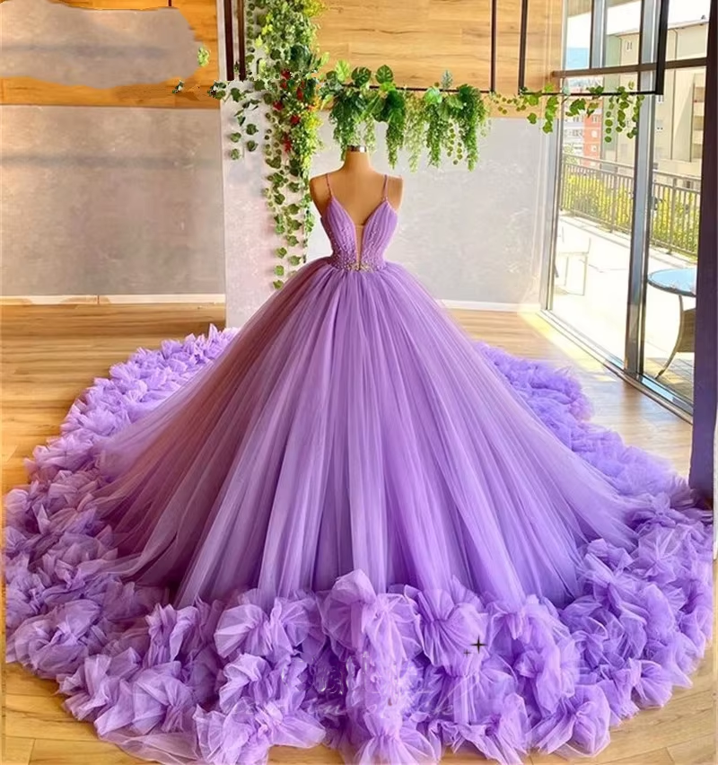 purple tulle maternity dress Momyknows Purple Grenadine Tulle Off Shoulder Ruffle Flare Sleeve Baby Shower Photoshoot Maternity Dress, Purple / S