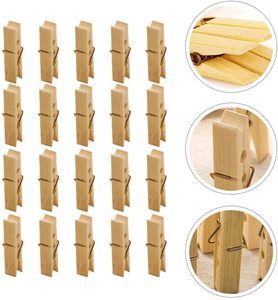 24pcs/bag Mini 5.5x1.2cm Natural Bamboo Clothes <b>Clips</b> Wooden Pegs Eco-Friendly Multifunction Tools for Living Room Use - Product Image 6