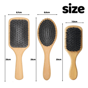 Cepillo Definidor de Rizos, Masajeador de Cuero Cabelludo, Set de Peines de Lujo para el Cabello, Cepillo Profesional de Cerdas de Jabalí, Peine de Madera, Peine de Bambú - Product Image 5