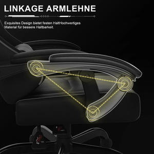 Chaise de gaming et de bureau noire avec massage et haut-parleurs, modèle Anchor, pour e-sport, Allemagne - Product Image 4
