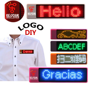 Logo personnalisé Impression Personnalisée Message Programmable LED <span class=keywords><strong>Badge</strong></span> <span class=keywords><strong>Nominatif</strong></span> - Product Image 2
