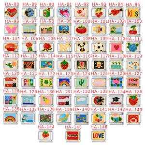 Новый модный браслет из нержавеющей стали с радужными итальянскими звеньями и надписями, покрытый платиной, для бусин 9 мм - Product Image 3