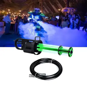 Nueva llegada RGB Color Spinning LED Co2 Gun Machine Gatling Handhold Column Jet Machine