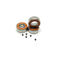 4x7x2.5mm ABEC7 Moulinet De Pêche 440C Inoxydable Roulement À Billes En Céramique Hybride Avec Si3N4 Boules Orange et Noir En Caoutchouc Joints SMR74-2RS/C
