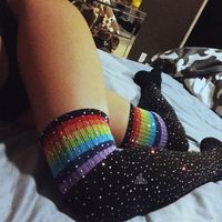 Chaussettes hautes en nylon cristal pour femmes et filles, vente en gros 2024, chaussettes fines, chaussettes hautes jusqu'aux cuisses