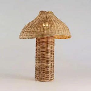 Lámpara de escritorio de ratán, lámparas de mesita de noche decorativas para decoración de dormitorio, venta al por mayor de fábrica de Vietnam - Product Image 1