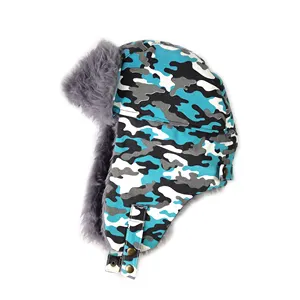 Sombrero de poliéster con estampado personalizado para niños, gorra de cazador cálida para invierno
