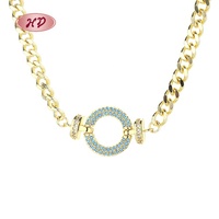 Bracelet en plaqué or 18 ct personnalisable de l'industrie, vente en gros de bijoux en zircon, collier avec pendentif en pierre précieuse naturelle