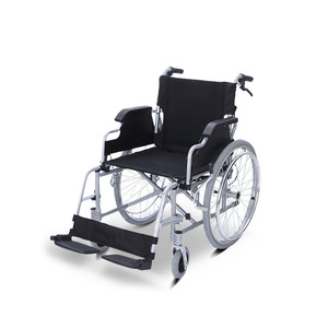 Aluminum Alloy Wheelchair 22 Inch Air Rear Wheels 8 Inch Solid Front Wheels Foldable <b>Backrest</b> PU Armrests Lightweight Manual - Product Image 2